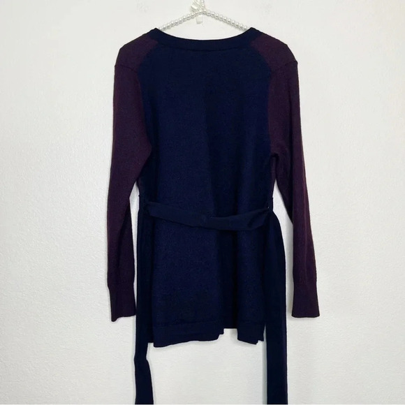 COS Boiled 100% Wool Color Block V Neck Button Front Cardigan Sweater Size XS - Picture 13 of 13